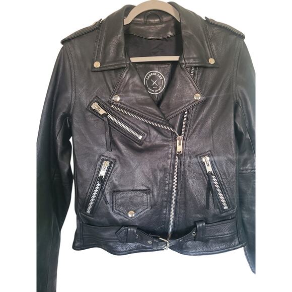 Laurie Lee Custom Leather Biker Jacket Your Loss Napa Leather Size Small - Picture 7 of 8